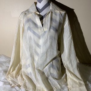 BC Collection Size XL Ivory Boho Top Length 29”